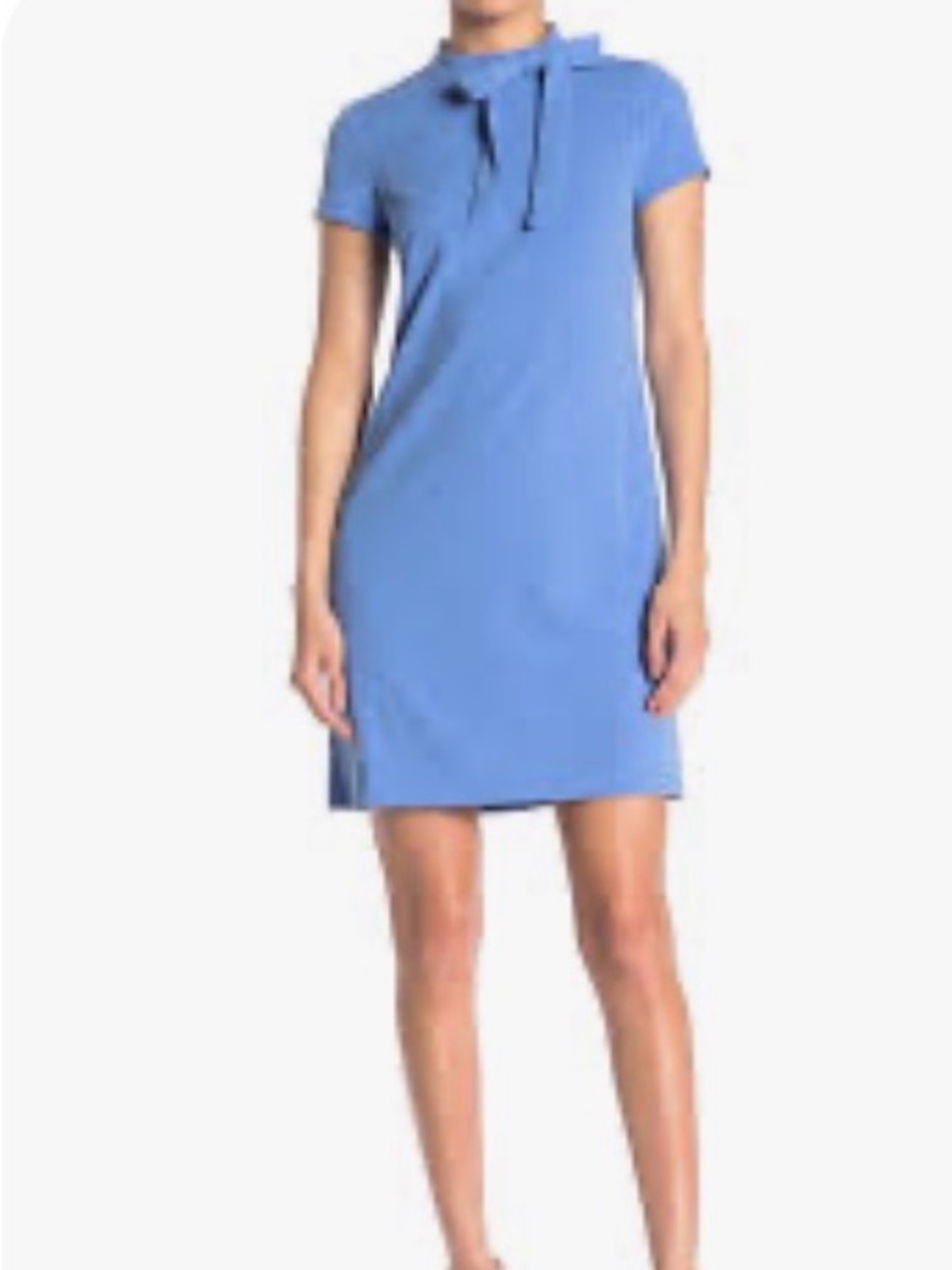 Vince Camuto Light Blue Short-Sleeve Polo Mini Dress